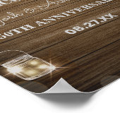 木の素朴背景光ガラス瓶の記念日 ポスター (角)