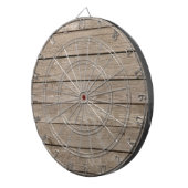 木の素朴背景 – 独自の文字を追加カスタムする ダーツボード (正面右)