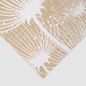 木の素朴質感と白いタンポポ模様 薄葉紙 (詳細)