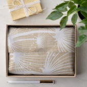 木の素朴質感と白いタンポポ模様 薄葉紙 (ギフト)