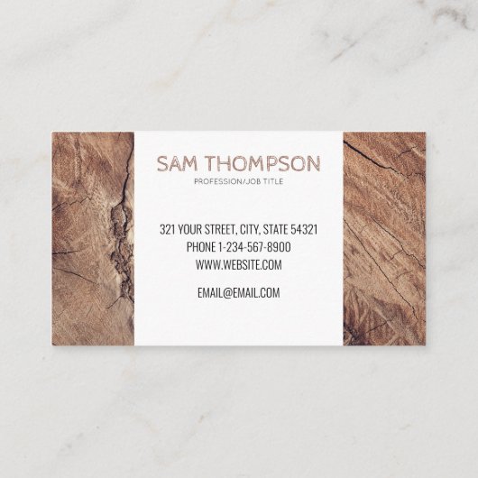 木の素朴質感モダン名刺 名刺 (裏面)