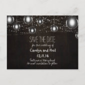 木の素朴電球が日付のポストカードを保存 案内ポストカード (正面)