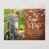 木の素朴JARライトブラシスクリプト日付の保存 ポストカード (正面)