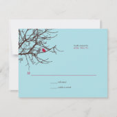 木の結婚式の応答の着席 出欠カード (正面)