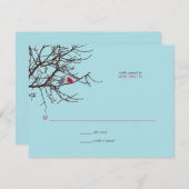 木の結婚式の応答の着席 出欠カード (正面/裏面)