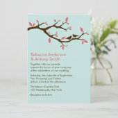 木の結婚式の愛鳥 招待状 (スタンド正面)