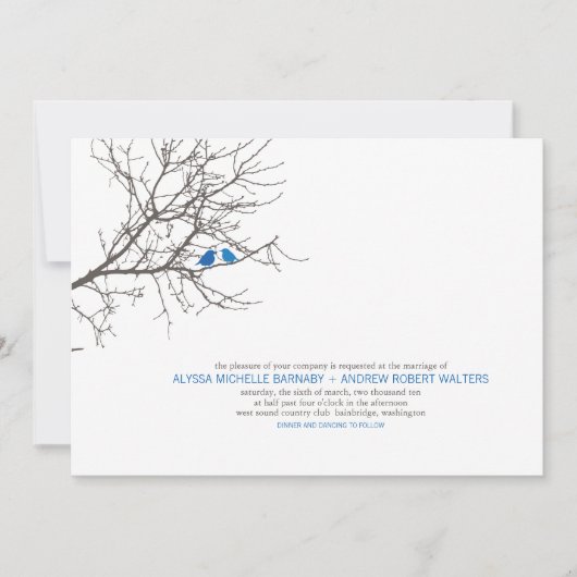 木の結婚式招待状の着席 招待状 (正面)