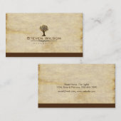 木の緑の自然と庭の風景 名刺 (正面/裏面)