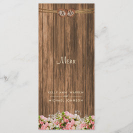 木の美しいピンクと白のバラ – メニュー