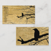 木の背景が付いている木のワタリガラス 名刺 (正面/裏面)