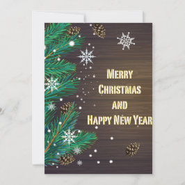 木の背景にクリスマスの挨拶 シーズンカード