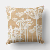 木の背景に白いフェイクタンポポ素朴ン クッション (裏面)