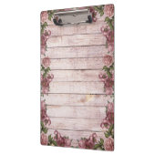 木の背景のモダンでエレガントなピンクのマゼンタのバラ クリップボード (左)