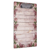 木の背景のモダンでエレガントなピンクのマゼンタのバラ クリップボード (右)