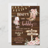 木の背素朴景フローラブーツと泡立ち 招待状 (正面)