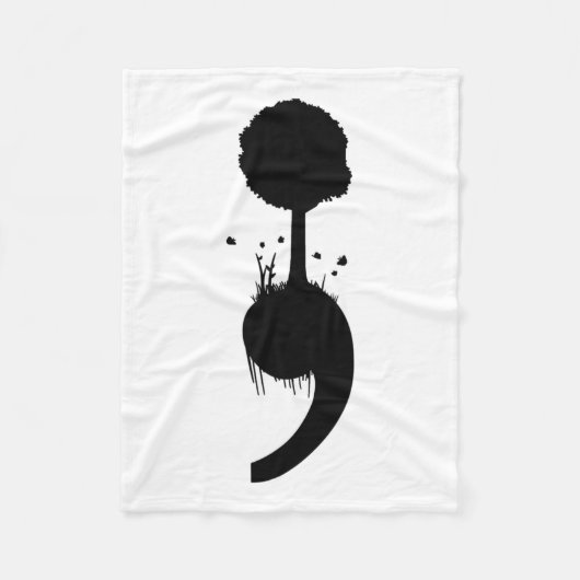 木の自殺予防 フリースブランケット (正面)
