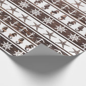 木の航海のなパターン ラッピングペーパー (角)