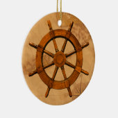 木の船の車輪 セラミックオーナメント (右)