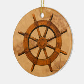 木の船の車輪 セラミックオーナメント (左)