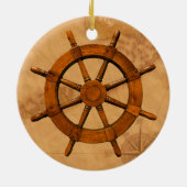 木の船の車輪 セラミックオーナメント (裏面)