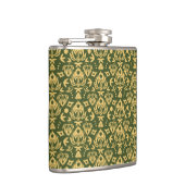 木の花のダマスク織パターン背景 フラスク (右)