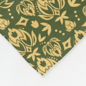 木の花のダマスク織パターン背景 フリースブランケット (角)