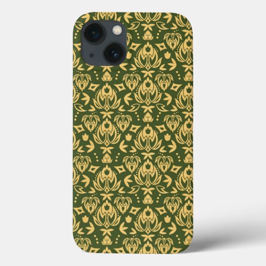 木の花のダマスク織パターン背景 Case-Mate iPhoneケース (裏面)