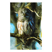 木の花のフクロウの抽象芸術印象派 フォトプリント            (正面)