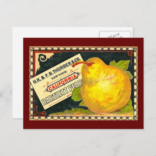 木の花のヴィンテージ箱ラベル ポストカード (正面/裏面)