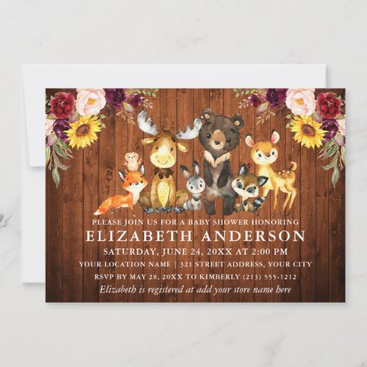 木の花素朴森林動物シャワー 招待状 (正面)