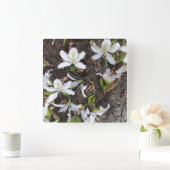 木の花 スクエア壁時計 (ホーム)