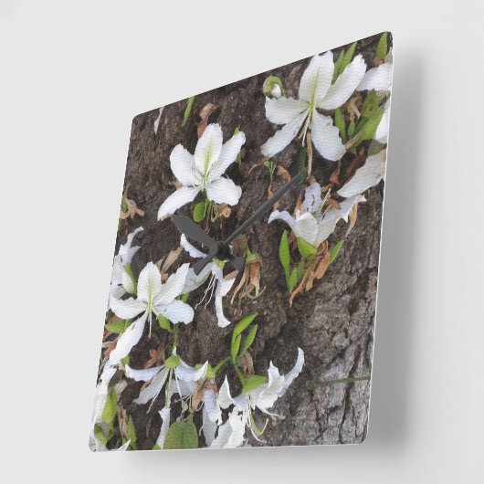 木の花 スクエア壁時計 (傾斜)