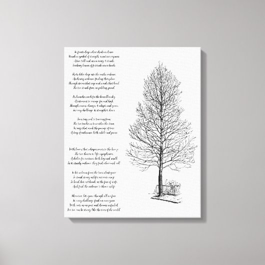 木の芸術と詩のように強い キャンバスプリント (正面)