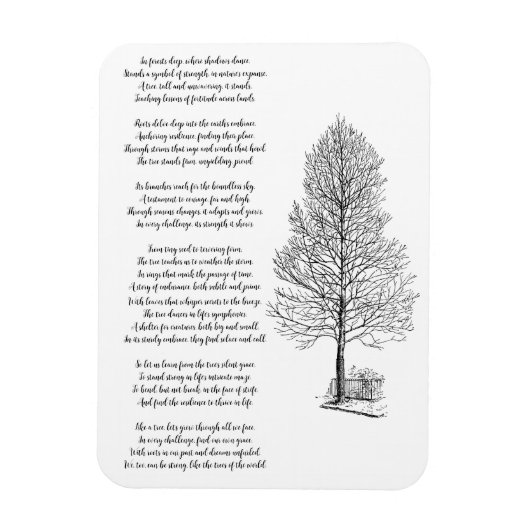 木の芸術と詩のように強い マグネット (縦)