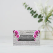 木の茂みに咲く美しい紫のピンクの蘭 名刺 (スタンド正面)