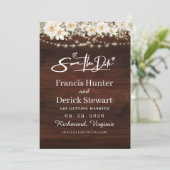 木の葉のストリングライト　ウッド　セーブ・ザ・デート 招待状 (スタンド正面)