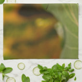 木の葉のマラカイト キッチンタオル (折り畳み)