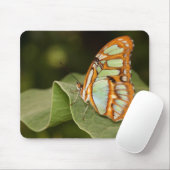 木の葉の上に浮かぶマラ色の蝶 マウスパッド (マウス)