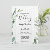 木の葉の水彩ボタニカルウェディングデザイン 招待状 (スタンド正面)