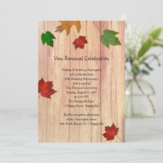 木の葉の落ちる季節の誓いの更新 招待状 (スタンド正面)