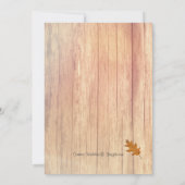 木の葉の落ちる季節の誓いの更新 招待状 (裏面)