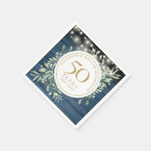 木の葉を燃やす50周年記念の素朴糸 スタンダードカクテルナプキン (角)