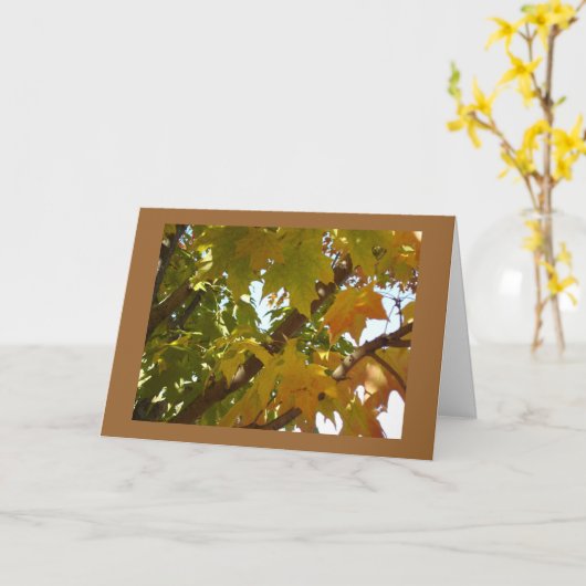 木の葉 カード (黄色い花)