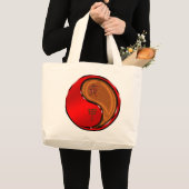 木の虎年生まれ ラージトートバッグ (正面(商品))