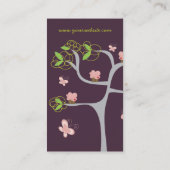 木の蝶のお洒落で甘いピンクのカップケーキ 名刺 (裏面)