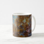 木の表面が茶色とピンク コーヒーマグカップ (正面右)