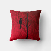 木の装飾用クッションの黒猫 クッション (裏面)