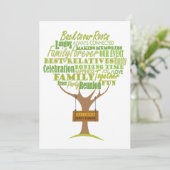 木の要素との家族会のデザイン 招待状 (スタンド正面)