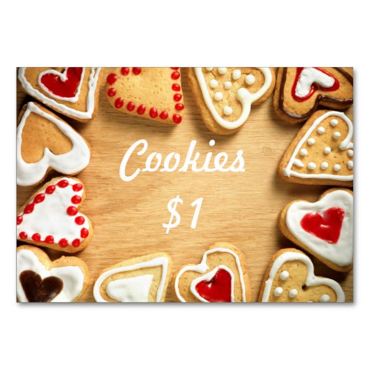 木の販売のテーブルの表記カードクッキーを焼いて下さい テーブルナンバー (正面)