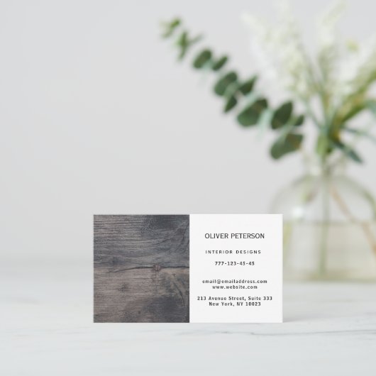 木の質感のある名刺。 名刺 (スタンド正面)